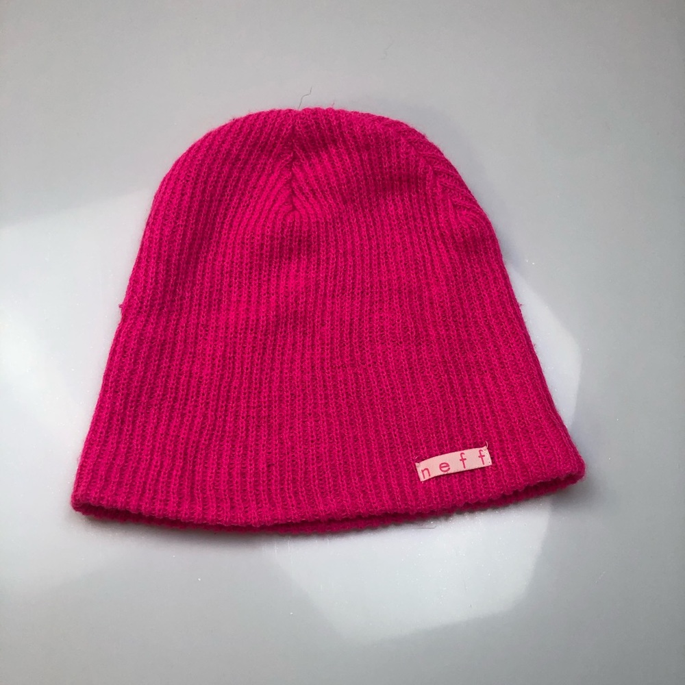 NEFF neon pink beanie